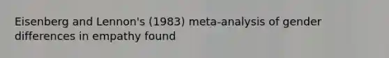 Eisenberg and Lennon's (1983) meta-analysis of gender differences in empathy found