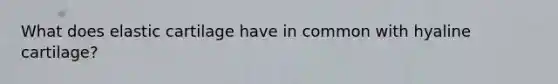 What does elastic cartilage have in common with hyaline cartilage?