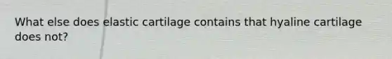 What else does elastic cartilage contains that hyaline cartilage does not?