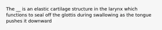 The __ is an elastic cartilage structure in the larynx which functions to seal off the glottis during swallowing as the tongue pushes it downward