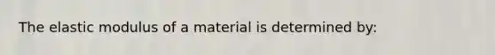 The elastic modulus of a material is determined by: