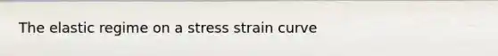 The elastic regime on a stress strain curve