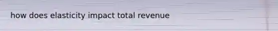 how does elasticity impact total revenue