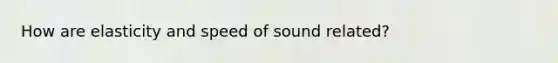 How are elasticity and speed of sound related?