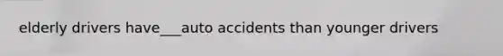 elderly drivers have___auto accidents than younger drivers