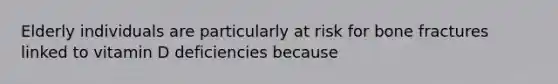 Elderly individuals are particularly at risk for bone fractures linked to vitamin D deficiencies because