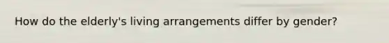 How do the elderly's living arrangements differ by gender?