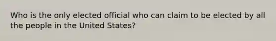 Who is the only elected official who can claim to be elected by all the people in the United States?