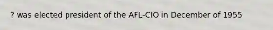 ? was elected president of the AFL-CIO in December of 1955