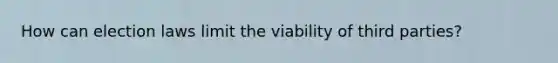 How can election laws limit the viability of third parties?
