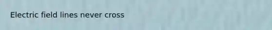 Electric field lines never cross