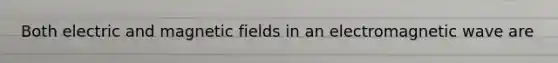 Both electric and magnetic fields in an electromagnetic wave are