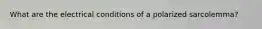 What are the electrical conditions of a polarized sarcolemma?