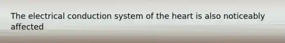 The electrical conduction system of the heart is also noticeably affected