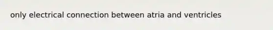 only electrical connection between atria and ventricles