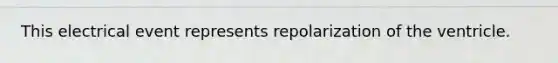 This electrical event represents repolarization of the ventricle.
