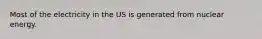 Most of the electricity in the US is generated from nuclear energy.