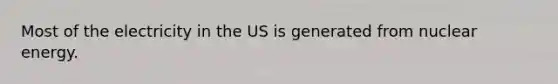 Most of the electricity in the US is generated from nuclear energy.