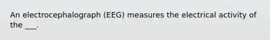 An electrocephalograph (EEG) measures the electrical activity of the ___.