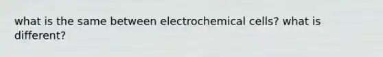 what is the same between electrochemical cells? what is different?