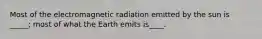 Most of the electromagnetic radiation emitted by the sun is _____; most of what the Earth emits is____.