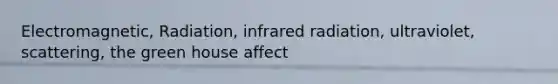 Electromagnetic, Radiation, infrared radiation, ultraviolet, scattering, the green house affect