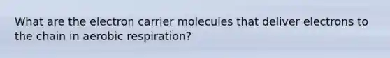 What are the electron carrier molecules that deliver electrons to the chain in aerobic respiration?