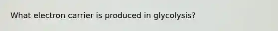 What electron carrier is produced in glycolysis?