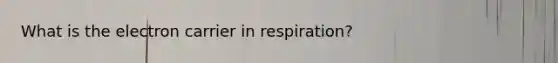 What is the electron carrier in respiration?