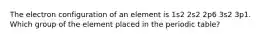 The electron configuration of an element is 1s2 2s2 2p6 3s2 3p1. Which group of the element placed in the periodic table?