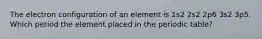 The electron configuration of an element is 1s2 2s2 2p6 3s2 3p5. Which period the element placed in the periodic table?