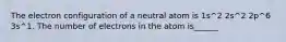 The electron configuration of a neutral atom is 1s^2 2s^2 2p^6 3s^1. The number of electrons in the atom is______