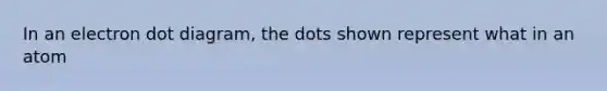 In an electron dot diagram, the dots shown represent what in an atom