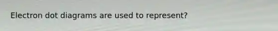 Electron dot diagrams are used to represent?