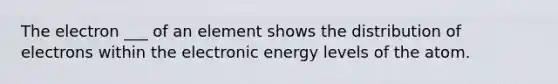 The electron ___ of an element shows the distribution of electrons within the electronic energy levels of the atom.