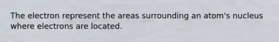 The electron represent the areas surrounding an atom's nucleus where electrons are located.