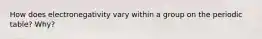 How does electronegativity vary within a group on the periodic table? Why?