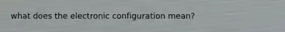 what does the electronic configuration mean?