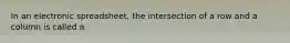 In an electronic spreadsheet, the intersection of a row and a column is called a