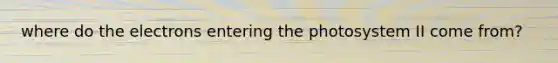 where do the electrons entering the photosystem II come from?