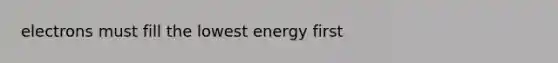 electrons must fill the lowest energy first