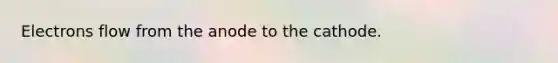 Electrons flow from the anode to the cathode.