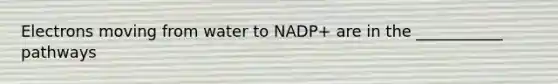 Electrons moving from water to NADP+ are in the ___________ pathways