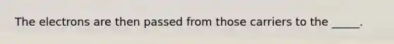 The electrons are then passed from those carriers to the _____.