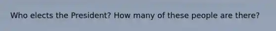 Who elects the President? How many of these people are there?