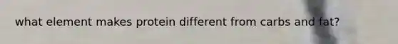 what element makes protein different from carbs and fat?