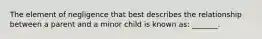 The element of negligence that best describes the relationship between a parent and a minor child is known as: _______.