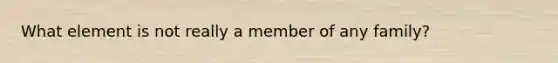 What element is not really a member of any family?