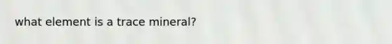 what element is a trace mineral?