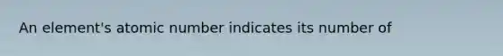 An element's atomic number indicates its number of